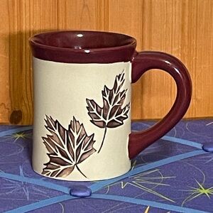 🔥3 for $15 Sale- Leaf embossed pottery mug